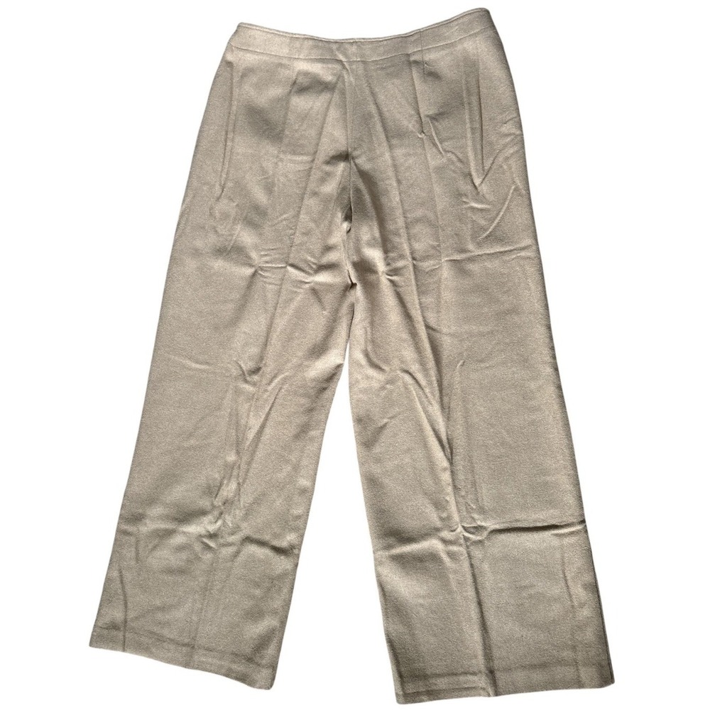 NWOT J.G. Hook Camel Wool Wide Leg High Rise Pants, Size 14 Petite, Casual - Picture 3 of 5